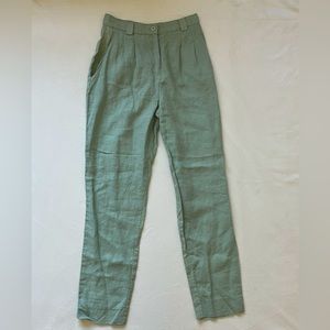 American Apparel soft mint LINEN pants (size small)